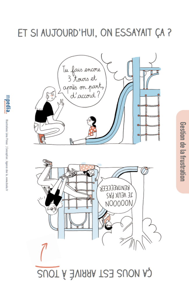 Jeu de cartes présentant des situations du quotidien pour sensibiliser aux violences éducatives et proposer des alternatives bienveillantes.