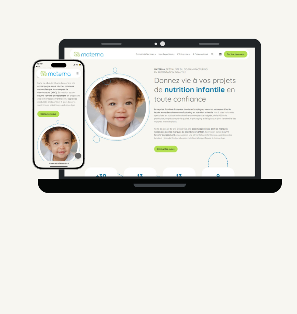 Image de couverture illustrant le projet "Refonte Site Web BtoB" par l'agence doo la pour le client Materna