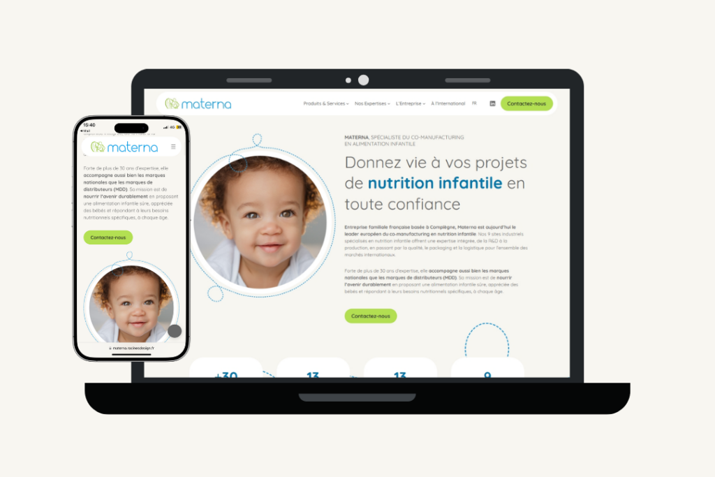 Visuel du site internet Materna