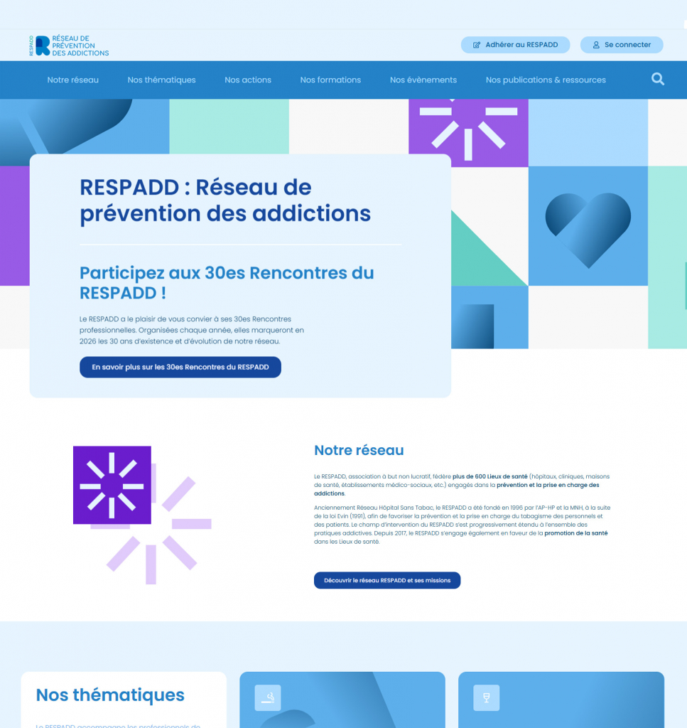 Image de couverture illustrant la refonte du site internet du RESPADD par l'agence doo la
