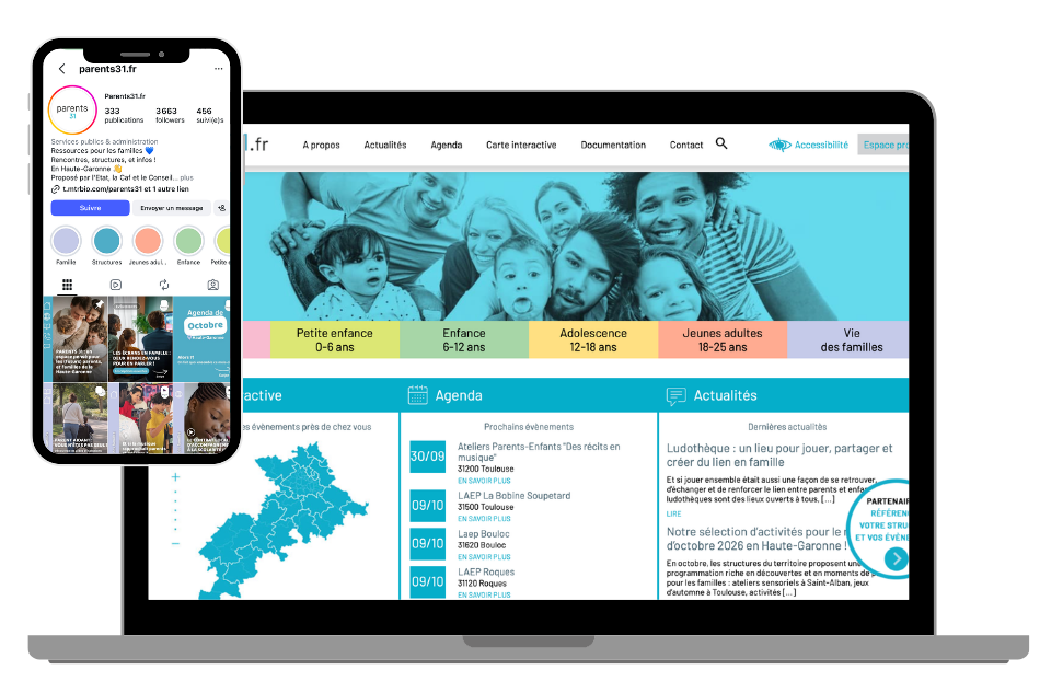 production ordinateur téléphone Instagram site web parents 31